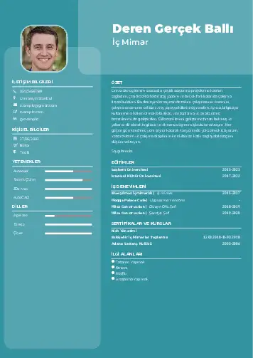 İç Mimar Cv Örnekleri cv indir